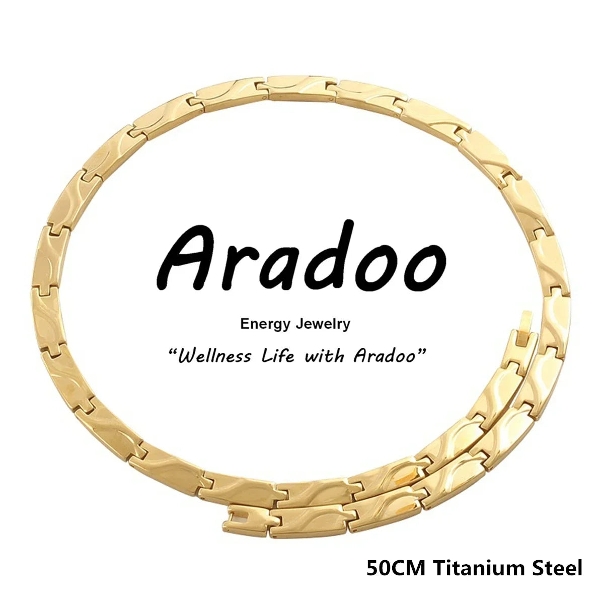 Collier Magnétique Homme ARADOO en Acier Titane