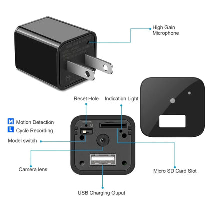 Chargeur avec Caméra Espion Cachée